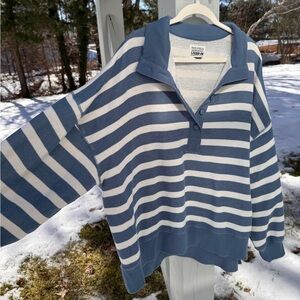 American Eagle striped polo long sleeve